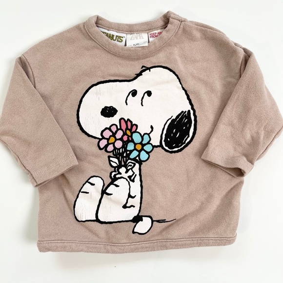Zara Kids Snoopy Sweatshirt - Pink with Multicolor Design - Picture 1 of 2